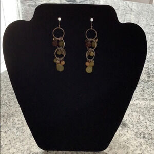 Green, Brown, and Beige Earrings